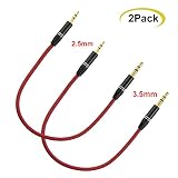 Seadream 2Pack 6 inch 3-Pole 3.5mm Male to 2.5mm Male Audio Cable Car Auxiliary Audio Cable Cord Headphone Connector Cable for Apple, Android Smartphone, Tablet and MP3 Player