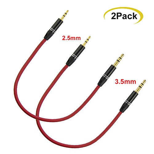 Seadream 2Pack 6 inch 3-Pole 3.5mm Male to 2.5mm Male Audio Cable Car Auxiliary Audio Cable Cord Headphone Connector Cable for Apple, Android Smartphone, Tablet and MP3 Player