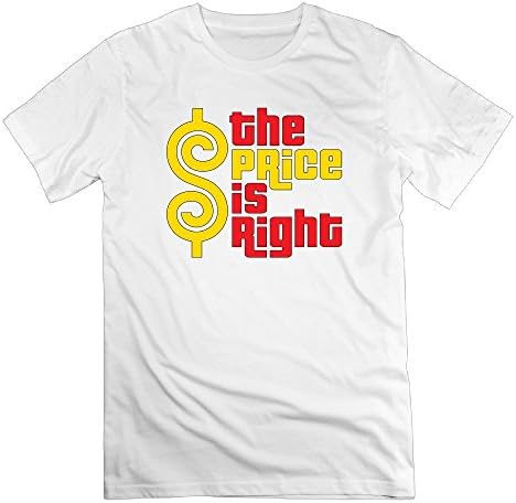 Men's The Price Is Right 100% Cotton O Neck T-Shirt White US Size M