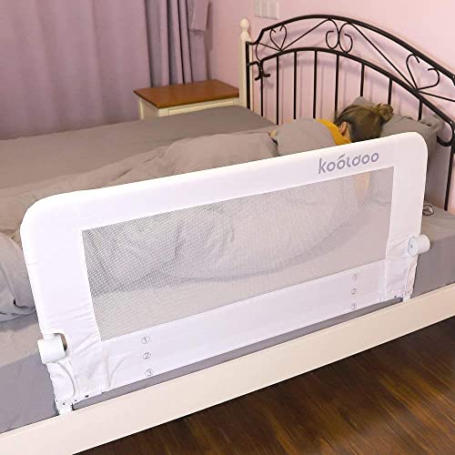 KOOLDOO Bed Rail for Toddlers, 59”ExtraLong Fold Down Tall Bed Rail
