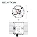 MELONFARM 4 Inch Duct Fan 100 CFM, Low Noise HVAC Metal Booster Blower for Exhaust and Intake Extra Long 6.0' Grounded Power Cord