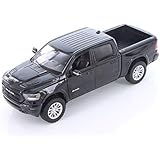 Dodge Ram 1500 Crew Cab Laramie, Black, 2019, Model Car,, Motormax 1:24