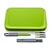 Home and Above Modern Non-Slip Cutting Board with Hidden Compartments for Included Knife and Mini Fork Set, PBA Free Chopping Board, Green