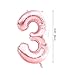KUNGYO 3rd Birthday Party Decor Kit - Giant Rose Gold Number 3 Foil Balloon, Pink Ribbons, Latex Confetti Balloons, 18 Pieces Party Supplies for Girl Birthday Anniversary Ceremony