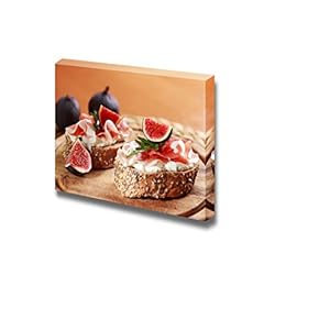 Canvas Wall Art - Sandwich with Cream Cheese, Prosciutto, Fig and Rocket | Modern Home Art Canvas Prints Gallery Wrap Giclee Printing & Ready to Hang - 12" x 18"