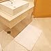 LOCHAS Soft Shaggy Bath Mat Bathroom Rug Anti-Slip Floor Mats Absorbs Water, 1.5' x 2.5', White