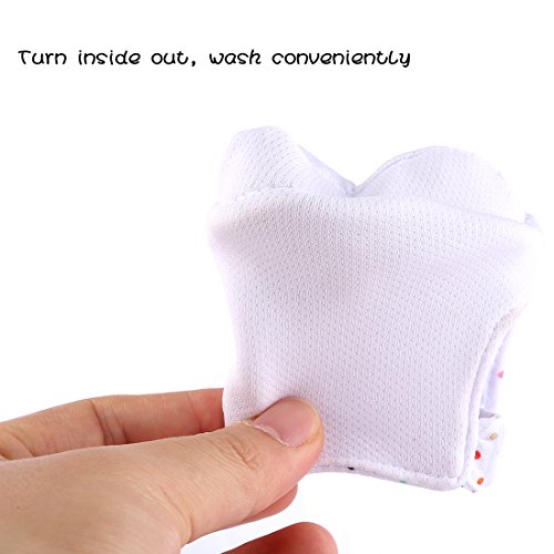 Teething Mitten, Petforu 2pcs Baby Self-soothing Teether Crawling Protective Gloves for Toddlers FDA Approved (Mint Green) - Thumbnail 4