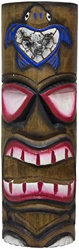 Hand Carved And Painted 12 Inch Wood Totem Pole (Turtle)