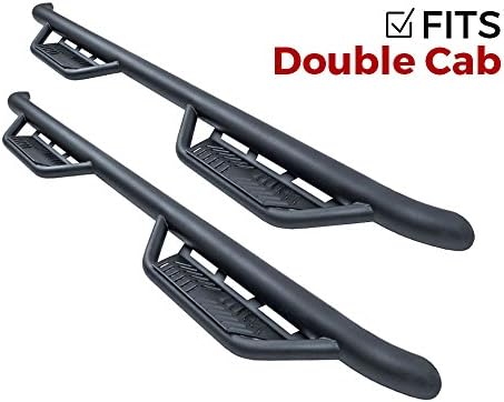 Havoc HS2 Black Hoop Nerf Bars Truck Steps (fits Only) 2008-2013 Chevy Silverado GMC Sierra 1500 Double Cab