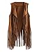 PERSUN Women's Fringe Vest Faux Suede Open Front Sleeveless Vest Cardigan 70S Hippie Clothes
