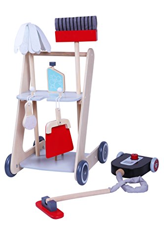 MMP Living Pretend Play Cleaning Cart - 7 Pieces, Wood