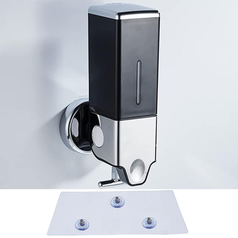 Manual Presshead Wall Mounted Soap Dispenser, Shower and Lotion Dispenser for Home, Bathroom, Kitchen, Hotels, Restaurants (Black, 500ml) — image 1