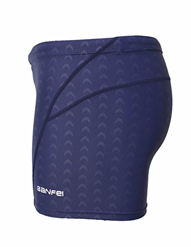 EASEA Men`s Quick Dry Compression Square Leg Swimsuit 4X-Large Blue(Navy Line)
