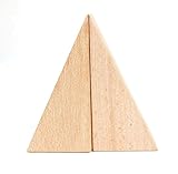 StarMall Set of 2 Montessori Teaching Aids Material Unfinished Wooden Craft Triangle Building Blocks