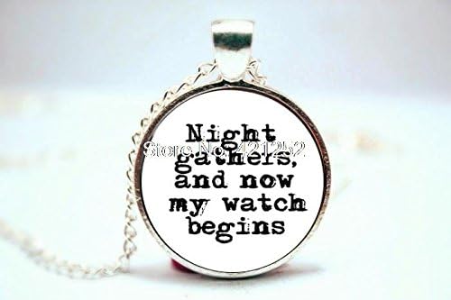 Pretty Lee 2015 Fashion Game Of Thrones Night Gathers And Now My Watch Begins Jon Snow Necklace Christmas gift