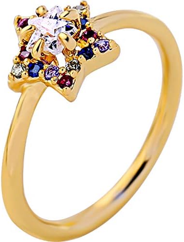 Amazon 星の指輪の女性の気質の尾の指輪の小指の人差し指の指輪 リング 通販