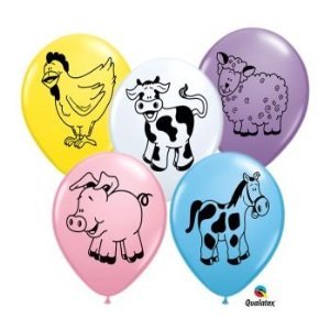 Farm Animal Barnyard Pig Cow Sheep Horse Birthday Party 11' Balloon Latex (25)