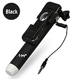 Selfie Stick,E-joy Professional Wired Selfie Stick, monopod selfie stick(Battery Free No Bluetooth) Pen-size Foldable for Gopro/Iphone 6 Plus/Iphone 6/Samsung Galaxy and note/Android, etc (Black)