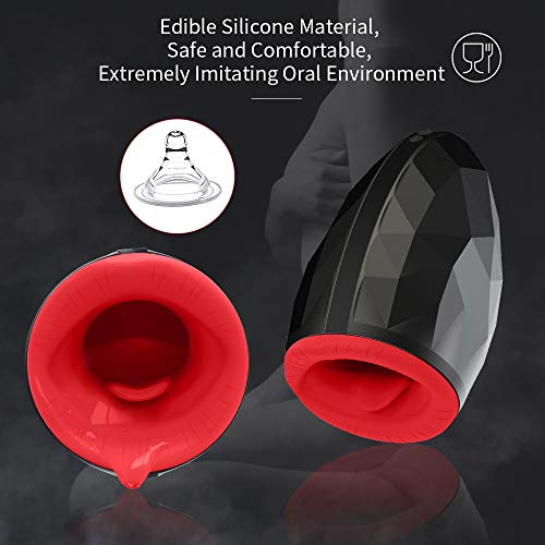 Male Vibrating Masturbator Cup, Heating Masturabation Toys for Man Hands Free Adullt Sex Toys Handsfree Sucking Massage Toys with 6 Vibration Modes 3 Temperature Heated Quiet Design Waterproof
