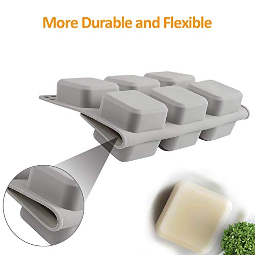 2 Pack Silicone Soap Molds, 9 Cavities Square Soap Mold, DIY Handmade Baking Mold, Cake Pan,for Soap, ice, Candle, Muffin, Loaf, Brownie, Cornbread Making