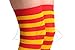 LissKiss Red & Orange Warm Winter Cotton - Orange Striped Opaque Over The Knee Socks
