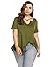 Zeagoo Womens Plus Size Tunic Tops Criss Cross V Neck Short Sleeve Summer T Shirt Casual Tops