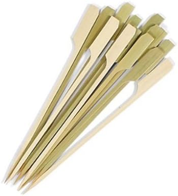 Aro Professional Choice. Natural Bamboo Skewers 7 Inch Paddle Style BBQ Pack of 250 Pcs.