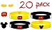 20 pc (K) Mouse Party Favors Wristband, Non-Candy Party Supplies, Gift, Goodie Bag Stuffer. (M.Mouse, Kids)