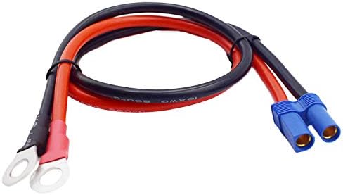 EC5 to O Ring Terminal,10AWG EC5 Female Plug Connector Cable,for RC ESC Charger Side Power- 50cm/1.6ft