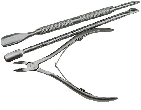 New Stainless Steel Nail Cuticle Spoon Pusher Remover Cutter Nipper Clipper Cut Set nail polish tools For Manicure