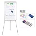 White Board Easel Stand Magnetic Whiteboard Flipchart Tripod Easel Height Adjustable Dry Erase Board with 1 Eraser, 3 Markers, 6 Magnets, 36x24 Inch (White)