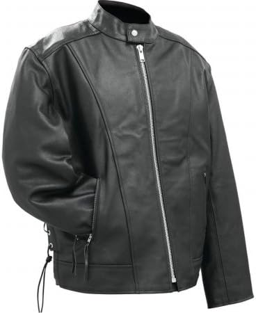 BNFUSA BKCRUSSLB2X Solid Genuine Buffalo Leather Motorcycle Cruiser Jacket - 2X