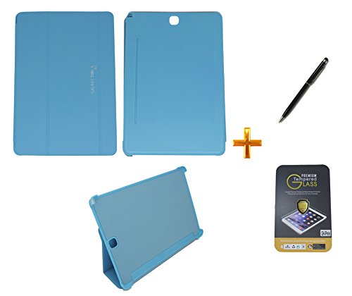 Kit Capa Smart Book Galaxy Tab A - 9.7´ P550/P555 + Película de Vidro + Caneta Touch (Azul)