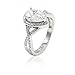 Halo Bridal Engagement Ring Teardrop Pear Round CZ Infinity Shank 925 Sterling Silver Choose Color