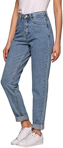 Boyfriend Jeans for Women 1980s High Waist Loose Fit Classic Straight Pants