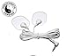HealthmateForever Dual Leads Wire (w/Plug 3.5mm Dia.) + 2 pcs Reusable self Adhesive Conductive snap on Large Oval Shaped Medical Electrode Replacement Pads for Electrotherapy Devices
