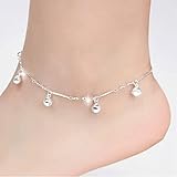 DZT1968 Women girl 5 Bells Chain Ankle Bracelet Barefoot Sandal Beach Foot Jewelry Silver