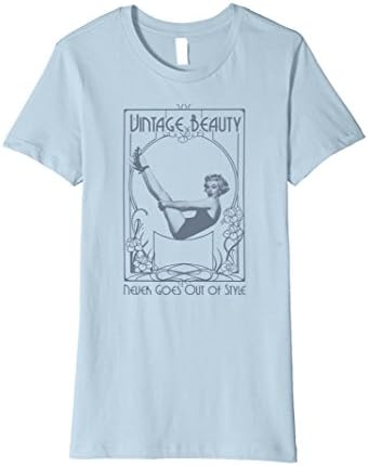 Womens Vintage Beauty Premium T-shirt For Vintage Pinup Girl Fans XL Baby Blue