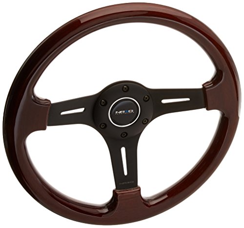 NRG Innovations ST-015-1BK Classic Wood Grain Wheel (330mm, 3 spoke center in matte black)