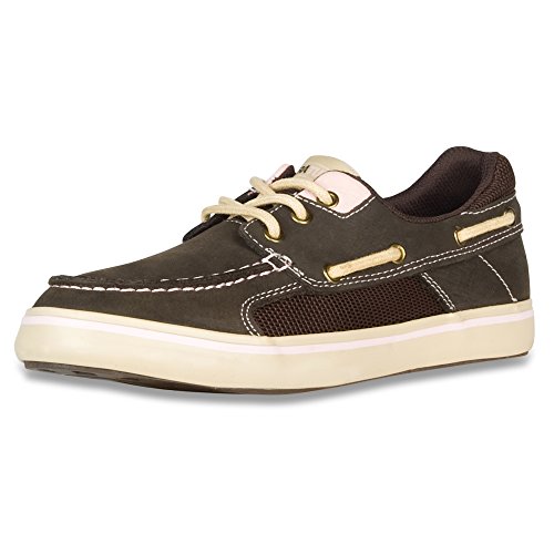XTRATUF Finatic II Women’s Leather Deck Shoes, Chocolate & Tan (22308)