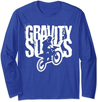 Unisex Gravity Sucks Long Sleeve Tshirt Motocross MX Apparel Small Royal Blue