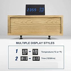 Digital Alarm Clock, with Wooden Electronic LED