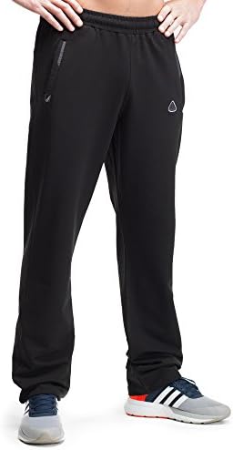 SCR SPORTSWEARMen's Sweatpants Workout Athletic Running Sweats Lounge Pants Zipper Pockets
