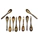 WEFOO Pack of 10 Mini Wooden Condiments Ice-cream Sugar Salt Spoons Small Spoons, Coffee Spoons