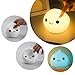 Kids Night Light EMAMAK 3 Modes USB Rechargeable Silicone Night Lamp with 7-Color Mood Light Sensitive Tap Control for Baby Kids Adults