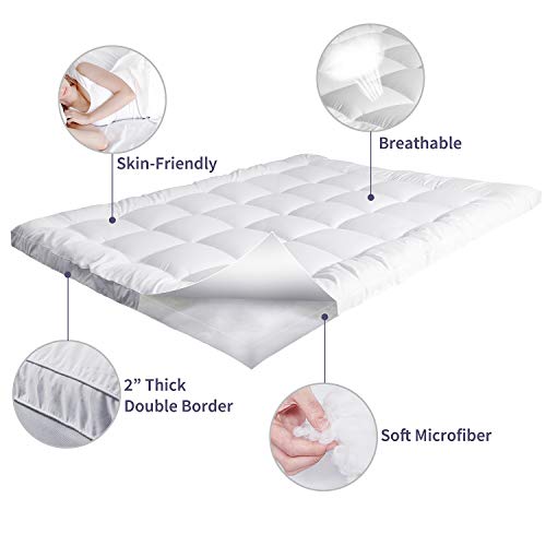 Queen Mattress Topper Extra Thick Stretches up 821" Deep Pocket 2