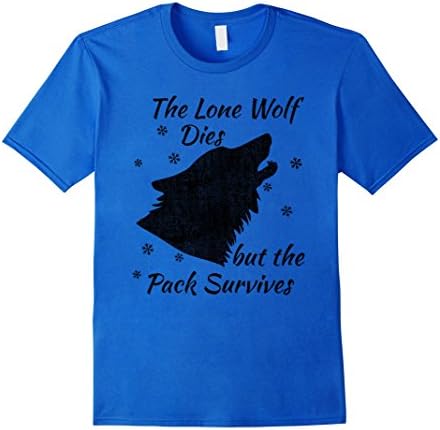 Mens The lone wolf dies but the pack survives t shirt XL Royal Blue