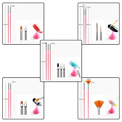 image for DAGEDA Nail Art Brushes, 15PCS Nail Art Design Dotting Painting Drawin