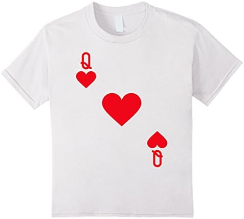 Kids Queen of Hearts Costume T-Shirt Halloween Deck of Cards 6 White