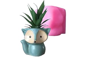 3D Fox Vase Silicone Concrete Planter Moulds,Silicone Flower Pot Molds,Handmade Resin Craft Clay Cement Pot Molds